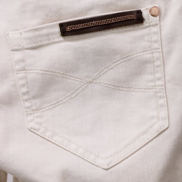Brunello Cucinelli Cream Tapered Jeans - Picture 7 of 15